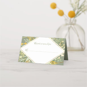 Thanksgiving Watercolor Elegant Terrarium Greenery Place Card