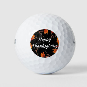 Thanksgiving Watercolor Fall Leaves Golf Balls