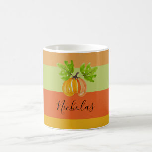 Thanksgiving Watercolor Pumpkins Personalised Coffee Mug
