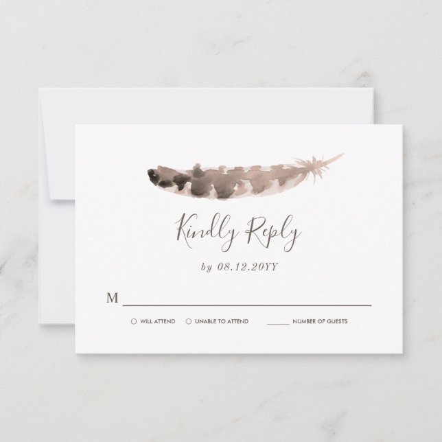 Thanksgiving Wedding | Bright Turkey Feather RSVP Card (Front)
