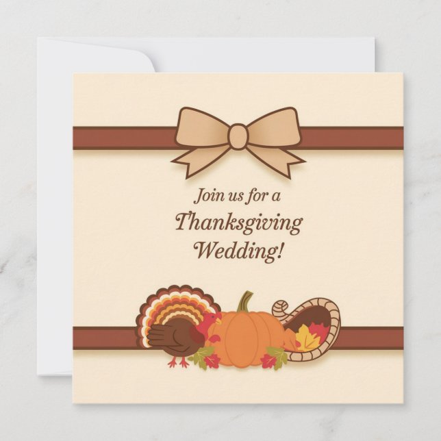 Thanksgiving Wedding Invitation (Front)
