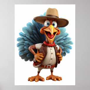 Thanksgiving Western Turkey Poster
