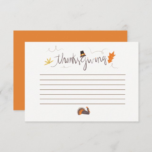 Thanksgiving what are you thankful for card (Front/Back)