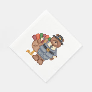 Thanksgiving/White Standard Luncheon Napkin