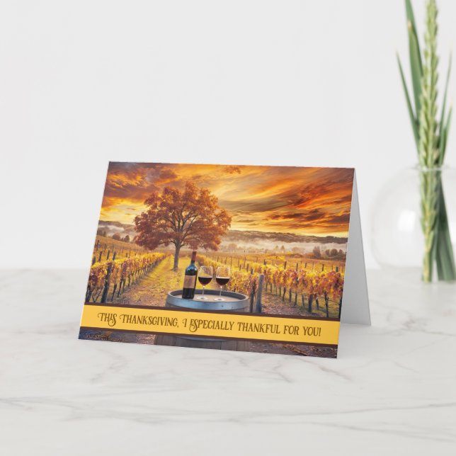 Thanksgiving Wine Country Fall Coloured Funny Holiday Card (Front)