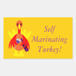Thanksgiving Wine Drinking Turkey Stickers