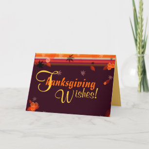 Thanksgiving Wishes (Blank Inside) Holiday Card
