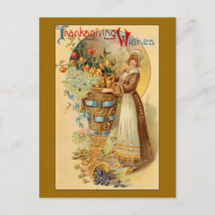 Thanksgiving Wishes Holiday Postcard