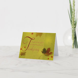 Thanksgiving Wishes Leaves - Greeting Card