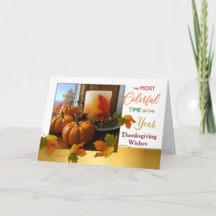 Thanksgiving Wishes Most Colourful Time of the Yea Holiday Card