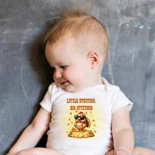 Thanksgiving with Attitude Funny Baby Bodysuit