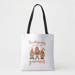 Thanksgiving With My Gnomies Autumn Gnomes Turkey Tote Bag