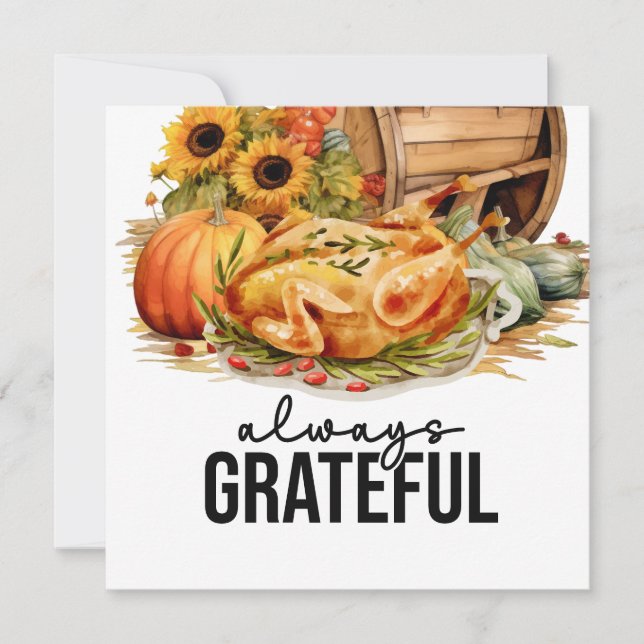 Thanksgiving with turkey thank you card (Front)