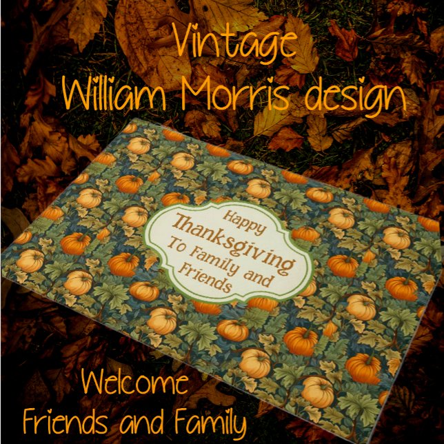 Thanksgiving WM Morris Customised Fall Pumpkin  Doormat (Welcome with this charming pumpkin patch
Thanksgiving doormat!)