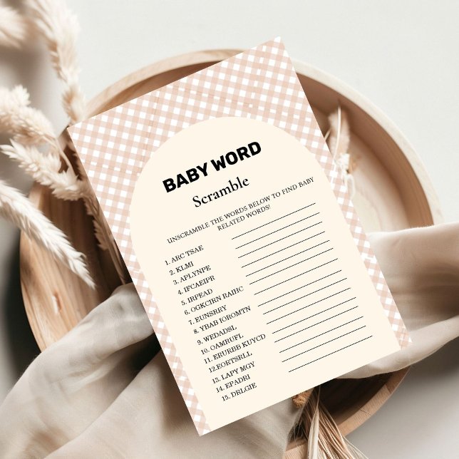 Thanksgiving  word scramble baby shower game card (Creator Uploaded)