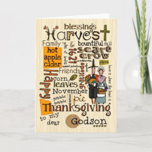 Thanksgiving Wordcloud - Godson Holiday Card