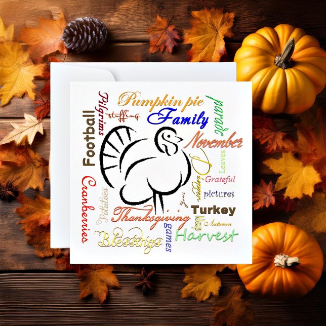 Thanksgiving words custom holiday card (Creator Uploaded)