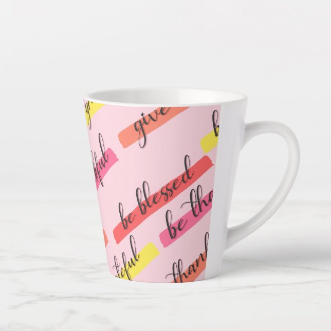 Thanksgiving Words Latte Mug (Right)