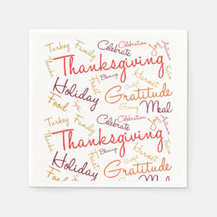 Thanksgiving words napkin