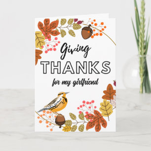 Thanksgiving Wreath and Bird for Girlfriend Card