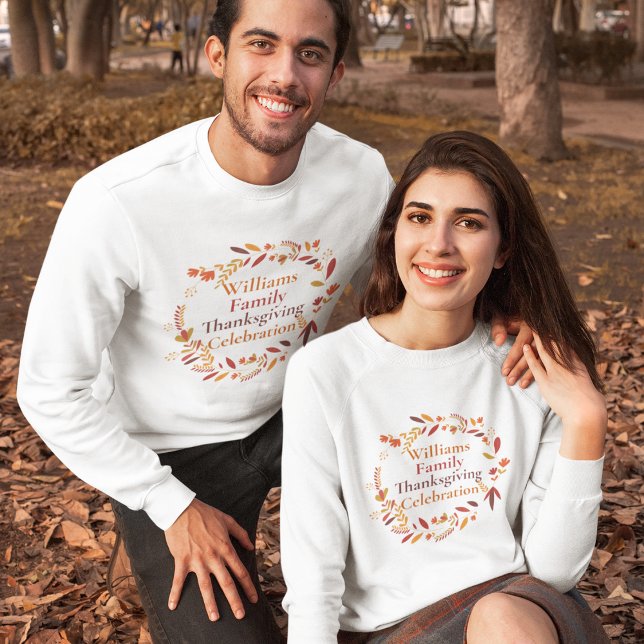 Thanksgiving Wreath Custom Family Reunion Sweatshirt (Creator Uploaded)