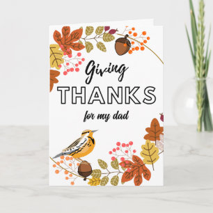 Thanksgiving Wreath for Father Dad Custom Front Card