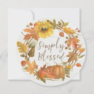 Thanksgiving Wreath - Simply Blessed Holiday Card