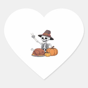 Thanksgiving X-ray Skeleton Funny Rock Hand Fall L Heart Sticker