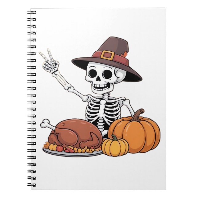 Thanksgiving X-ray Skeleton Funny Rock Hand Fall L Notebook (Front)