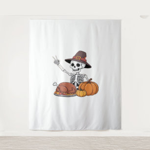 Thanksgiving X-ray Skeleton Funny Rock Hand Fall L Tapestry