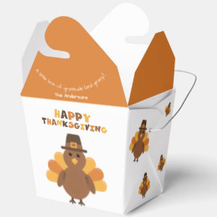 Thanksgiving Yellow Orange Turkey Big Leftovers Favour Box