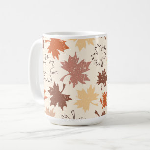 Thanksgivings day design, autumn natural leaves coffee mug