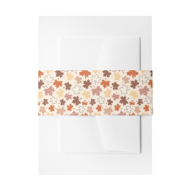 Thanksgivings day design, autumn natural leaves invitation belly band (Front Example)