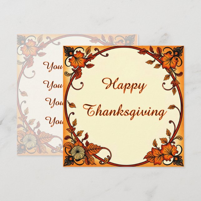 Thanksgivng/Autumn Frame Greeting/ Invitation (Front/Back)