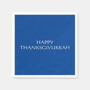 Thanksgivukkah blue white Thanksgiving Hanukkah Napkin