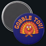 Thanksgivukkah Gobble Tov Turkey Magnet<br><div class="desc">Celebrate Thanksgivukkah 2013 with this classic Gobble Tov magnet! Featuring a funny yellow, orange, and brown cartoon turkey wearing a yamaka, and a Star of David necklace. A Hanukkah Thanksgiving will not occur for another 77, 000 years! So grab this great keepsake magnet for this once-in-a-lifetime-celebration. *Makes a perfect funny...</div>