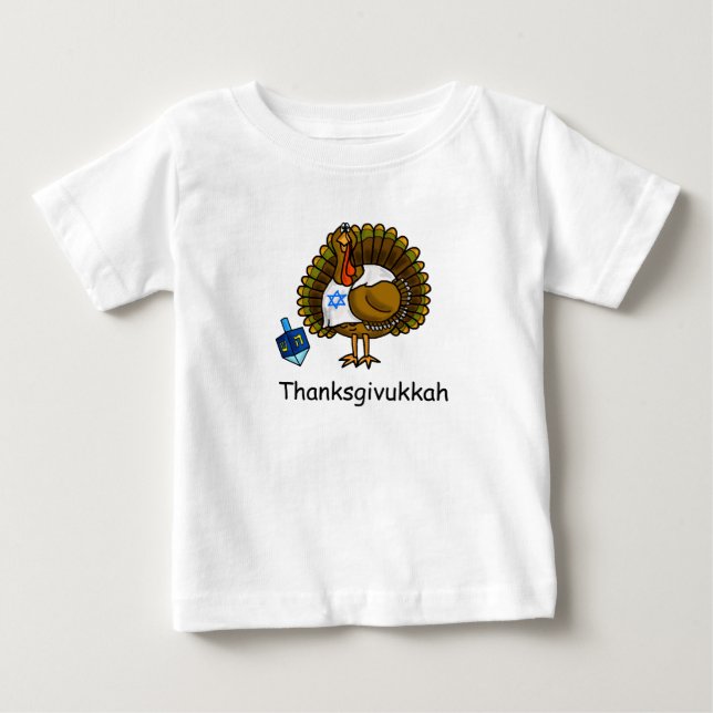 Thanksgivukkah Jewish Turkey Baby T-Shirt (Front)