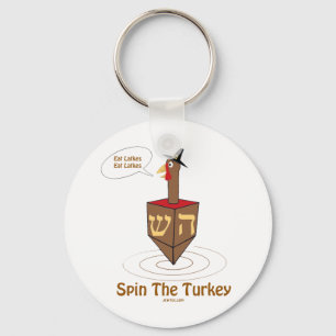 THANKSGIVUKKAH SPIN THE TURKEY HANUKKAH GIFTS KEY RING