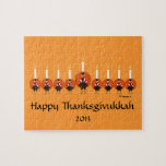 Thanksgivukkah Turkey Menorah Puzzle<br><div class="desc">PRLimages is a division of Paintings by Rachel Lowry.</div>