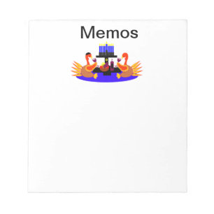 Thanksgivukkah Wine Toasting Turkeys Memo Pad