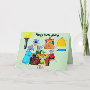 THANKSGVING AT THE MOUSE HOUSE    CARD