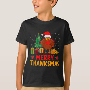 Thanksmas Christmas Thanksgiving Turkey Santa  T-Shirt