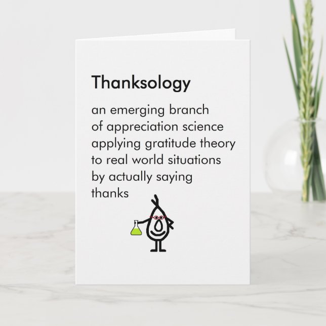 Thanksology - a funny thank you poem (Front)