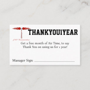THANKYOU1YEAR Coupon Business Card