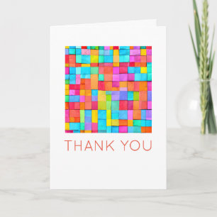 THANKYOU Colourful Abstract Art Happy Blank Note Card