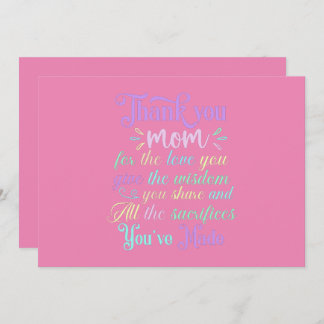 Thankyou Mum... Thank You Card