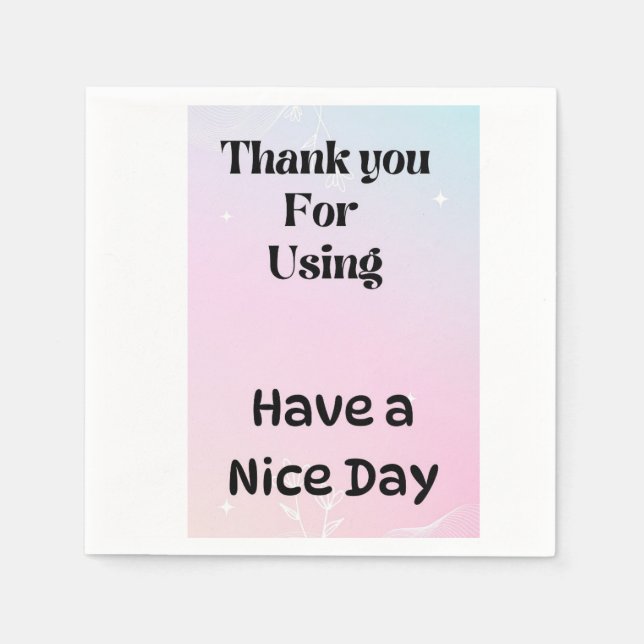 Thankyou printed napkin (Front)