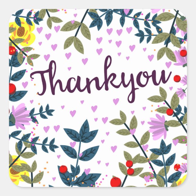 Thankyou Square Sticker (Front)