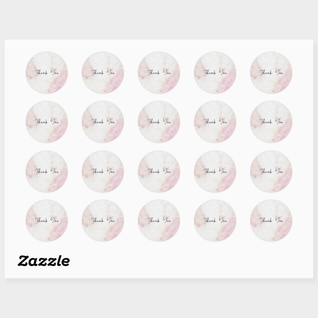 ThankYou Sticker - Pink Marble (Sheet)