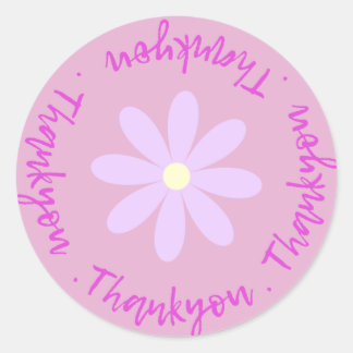 Thankyou With Flower Sticker